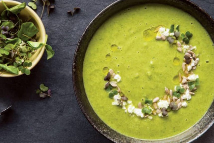 Roasted Broccoli Microgreen Soup