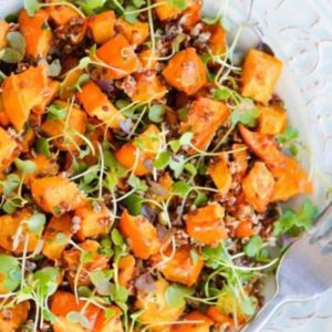Roasted Acorn Squash and Microgreens Quinoa Salad